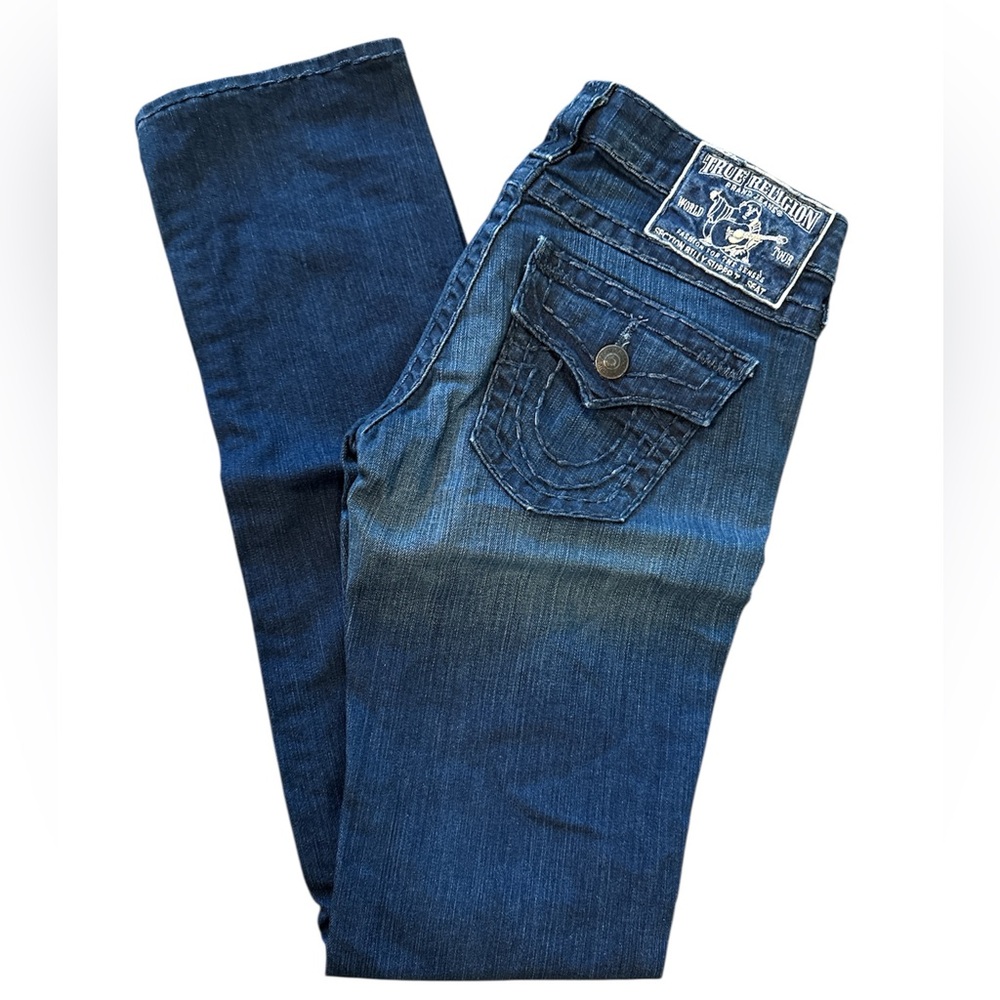 True Religion Women’s Dark Blue Straight leg Billy Jeans